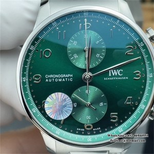 ZF A7750 IWC Portugieser Chrono 41mm IW371615 Green Dial SS Bracelet - Image 2
