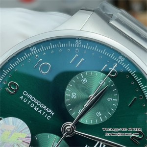 ZF A7750 IWC Portugieser Chrono 41mm IW371615 Green Dial SS Bracelet - Image 7