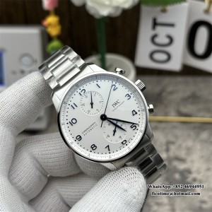 ZF A7750 IWC Portugieser Chrono 41mm IW371617 White Dial SS Bracelet - Image 5