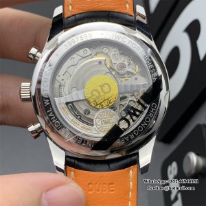 ZF A7750 IWC Da Vinci Chrono Laureus Sport 42mm IW393402 Blue Dial Black Leather Strap - Image 4