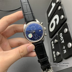 ZF A7750 IWC Da Vinci Chrono Laureus Sport 42mm IW393402 Blue Dial Black Leather Strap - Image 5