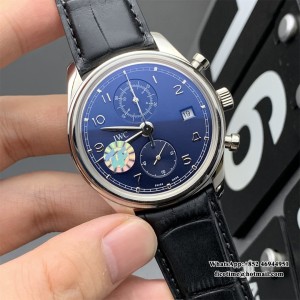 ZF A7750 IWC Da Vinci Chrono Laureus Sport 42mm IW393402 Blue Dial Black Leather Strap - Image 6