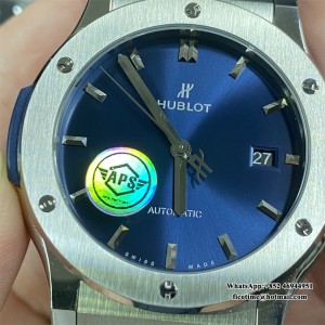 APSF A1110 Classic Fusion 42mm Blue Dial Blue Rubber Strap - Image 6