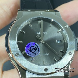 APSF A1110 Classic Fusion 42mm Grey Dial Black Rubber Strap - Image 6