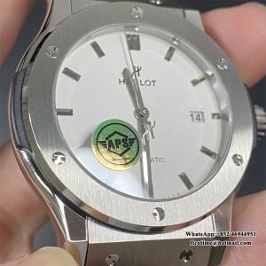 APSF A1110 Classic Fusion 42mm White Dial Black Leather Strap - Image 9