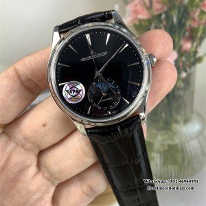 APSF A925 Master Ultra Thin Moon 39mm Black Dial Black Leather Strap - Image 6