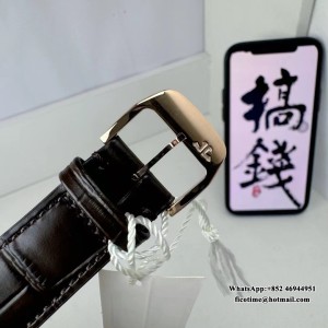 APSF A925 Master Ultra Thin Moon 39mm Diamond Bezel RG White Dial Brown Leather Strap - Image 2