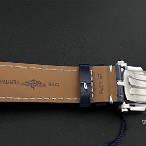 BLSF A7750 Breitling Chrono 42mm PREMIER B01 Blue Dial Blue Leather Strap - Image 4