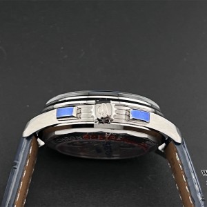 BLSF A7750 Breitling Chrono 42mm PREMIER B01 Blue Dial Blue Leather Strap - Image 7