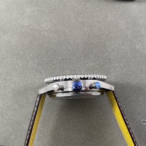 BLSF A7750 Breitling Chrono 43mm NAVITIMER B01 White Dial Brown Leather Strap - Image 7