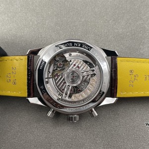 BLSF A7750 Breitling Chrono 43mm NAVITIMER B01 White Dial Brown Leather Strap - Image 8