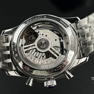 BLSF A7750 Breitling Chrono 43mm NAVITIMER B01 Champagne/Black Dial SS Bracelet - Image 6