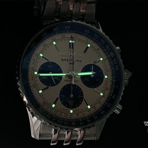 BLSF A7750 Breitling Chrono 43mm NAVITIMER B01 Champagne/Black Dial SS Bracelet - Image 7