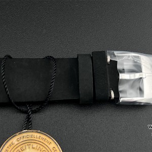 BLSF A7750 Breitling Chrono 43mm NAVITIMER B01 Black/White Dial Black Leather Strap - Image 2