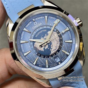 VSF A8938 Aqua Terra 150M 43mm Worldtimer SS/RU Blue Dial - Image 7