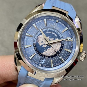 VSF A8938 Aqua Terra 150M 43mm Worldtimer SS/RU Blue Dial - Image 9