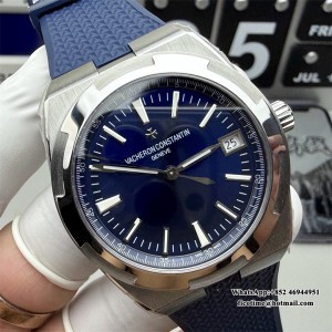 8F A5100 Overseas 4500V 41mm Blue Dial Blue Rubber Strap - Image 4