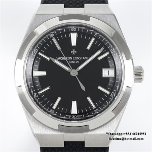 8F A5100 Overseas 4500V 41mm Black Dial Black Rubber Strap - Image 4