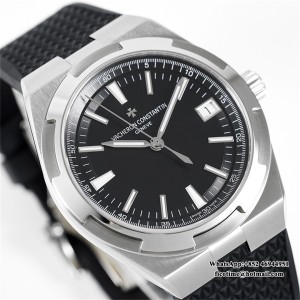 8F A5100 Overseas 4500V 41mm Black Dial Black Rubber Strap - Image 7