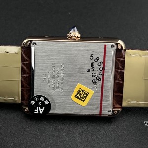 AF Quartz Tank Solo 27.4mm RG Brown Leather White Dial - Image 2