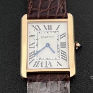 AF Quartz Tank Solo 27.4mm RG Brown Leather White Dial - Image 3