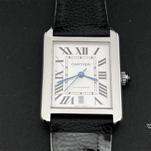 AF MY9015 Tank Solo 41mm White Dial Black Leather strap - Image 5