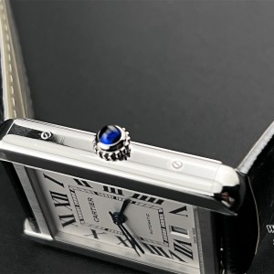 AF MY9015 Tank Solo 41mm White Dial Black Leather strap - Image 6