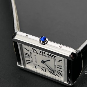AF Quartz Cartier Tank Solo 24.4mm O SS/LE White Dial - Image 6