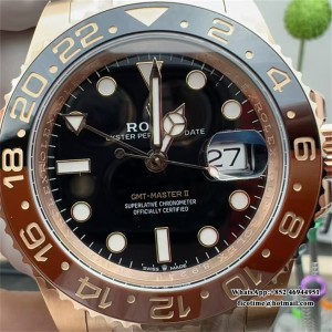ARF VR3285 GMT Master II 126715 Rootbeer Oyster RG/RG Black Dial - Image 2