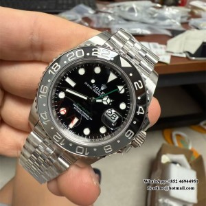 VSF DD3285 GMT Master II 126710 Bruce Wayne 40mm Jub SS Bracelet Black Dial - Image 5