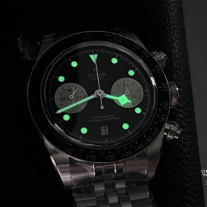 ZF DD7750 Tudor Black Bay Chrono 316L 41mm SS Bracelet Black Dial - Image 4