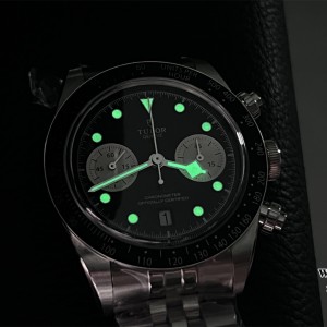 ZF DD7750 Tudor Black Bay Chrono 316L 41mm SS Bracelet Black Dial - Image 5