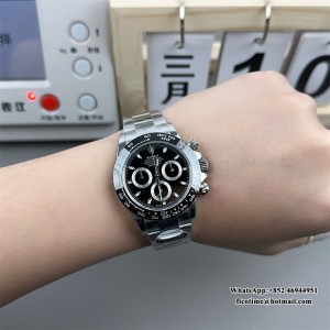 BTF DD4130 Daytona  Ceramic Bezel Black Dial SS Bracelet - Image 3