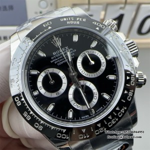 BTF DD4130 Daytona  Ceramic Bezel Black Dial SS Bracelet - Image 6