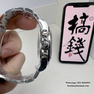 BTF DD4131 Daytona  Ceramic Bezel Black Dial SS Bracelet - Image 4