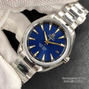 VSF A8500 Seamaster 41mm AQUA TERRA 150M Blue Textured Dial YG Hand SS Bracelet - Image 3