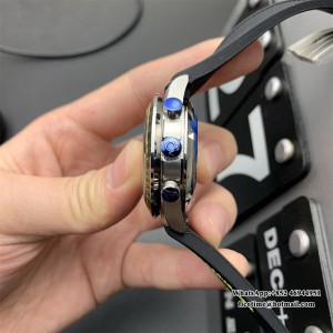 HRF A7750 Speedmaster 40mm Racing Master White/Black Dial Black Rubber Strap - Image 4