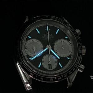 HRF A7750 Speedmaster 40mm Racing Master Black/White Dial Black Rubber Strap - Image 5