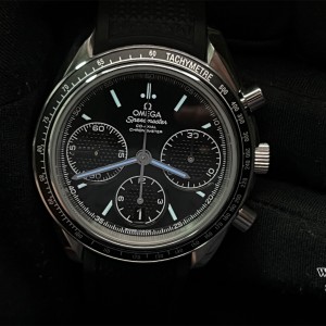 HRF A7750 Speedmaster 40mm Racing Master Black Dial Black Rubber Strap - Image 9