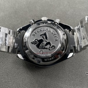 HRF A7750 Speedmaster 40mm Racing Master Black/White Dial SS Bracelet - Image 7