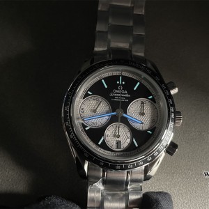 HRF A7750 Speedmaster 40mm Racing Master Black/White Dial SS Bracelet - Image 8