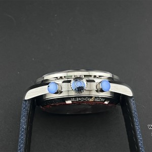 OSF A7750 Speedmaster 42mm Moonwatch Professional Silver Snoopy Award 50th Anniversary Blue leather Strap - Image 7