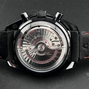 N1F A7750 Speedmaster 44mm  "Dark Side of The Moon" Real Ceramic Black Dial BlackNylon Strap - Image 6