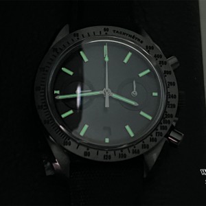 N1F A7750 Speedmaster 44mm  "Dark Side of The Moon" Real Ceramic Black Dial BlackNylon Strap - Image 9
