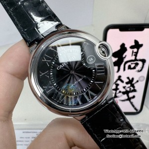 V6 A2824 Ballon Bleu De Cartier 42mm Black Dial Black Leather Strap - Image 1