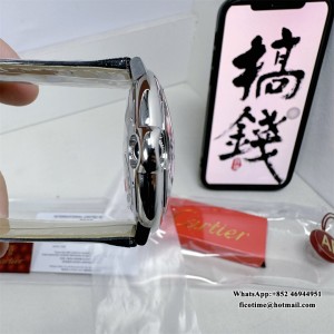 V6 A2824 Ballon Bleu De Cartier 42mm Black Dial Black Leather Strap - Image 4