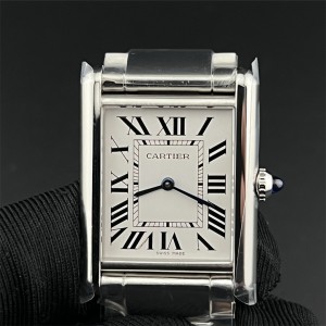 K11F Swiss Quartz Tank Must Medium 25.5mm White Dial SS Bracelet - Image 1