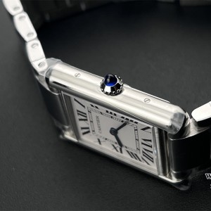 K11F Swiss Quartz Tank Must Medium 25.5mm White Dial SS Bracelet - Image 3