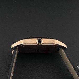 F1F Swiss Quartz Santos Dumont 43.5*31.4mm RG White Dial Black Leather Strap - Image 8