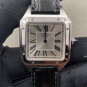 F1F Quartz Santos Dumont 43.5x31.4mm White Dial Black Leather Strap - Image 1